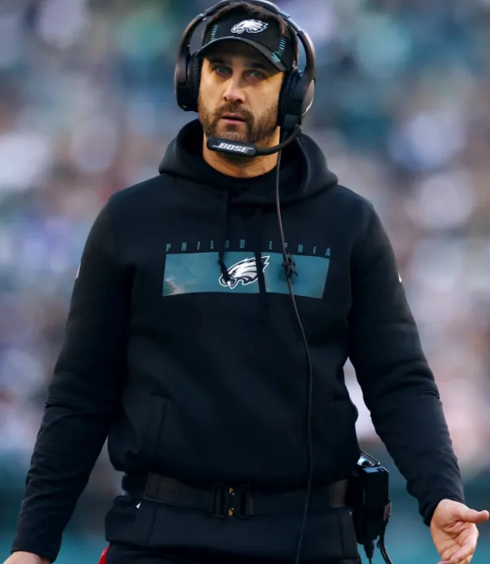 Philadelphia Eagles Nick Sirianni Black Pullover Hoodie Unisex Philadelphia Eagles Nick Sirianni Black Pullover Hoodie
