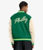 Philadelphia Eagles Nike Kelly Green Rewind Legacy Full-Snap Bomber Jacket