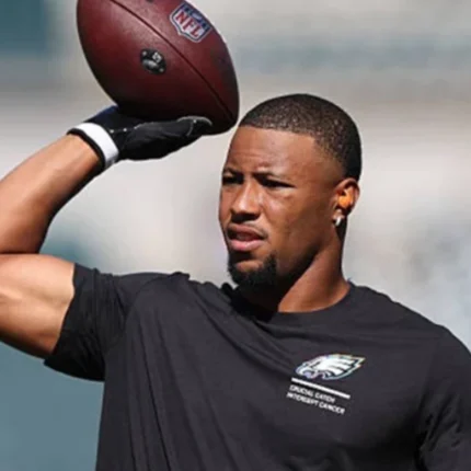 Unisex Philadelphia Eagles Saquon Barkley 2025 Black Crucial Catch Sideline T-Shirt