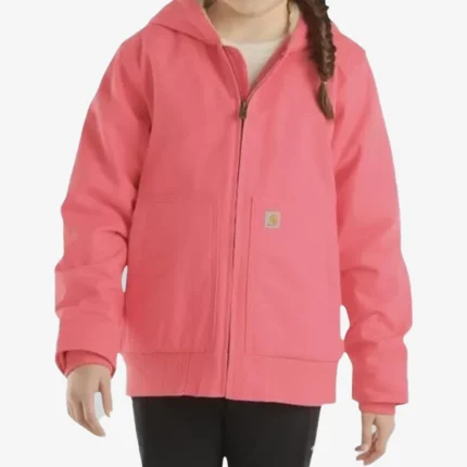 Pink Carhartt Sherpa Lined Hooded Active Jacket