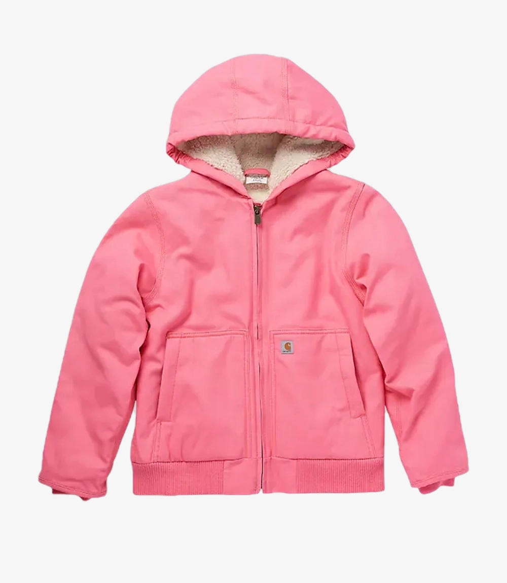 Pink Carhartt Sherpa Lined Hooded Active Jacket Womens Pink Carhartt Sherpa Lined Hooded Active Jacket