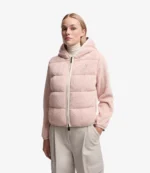 Pink Moncler Padded Zip-Up Hoodie