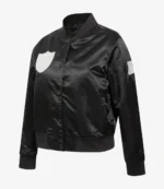 Raiders Pro Standard Satin Black Bomber Jacket For Unisex