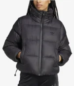 Regen Crop Down White Black adidas Puffer Jacket For Women