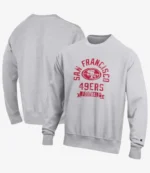 Unisex San Francisco 49ers Champion Heather Gray Reverse Weave Fleece Pullover Sweatshirt