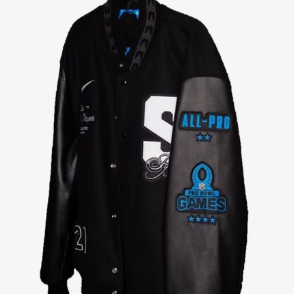 Seattle Seahawks 50th Season Top 50 Players Black Letterman Varsity Jacket