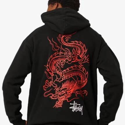 Stussy Black Dragon Hoodie For Unisex