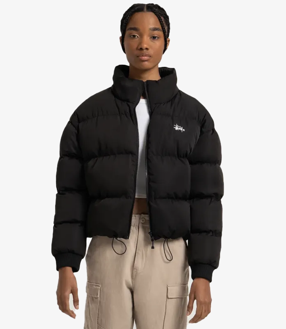 Stussy Graffiti Black Puffer Jacket Unisex Stussy Graffiti Black Puffer Jacket