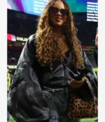 Super Bowl LIX Halftime Show 2025 Beyoncé Black Oversized Leather Jacket