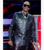 Unisex The Voice S28 Snoop Dogg The Knockouts Black Leather Jacket