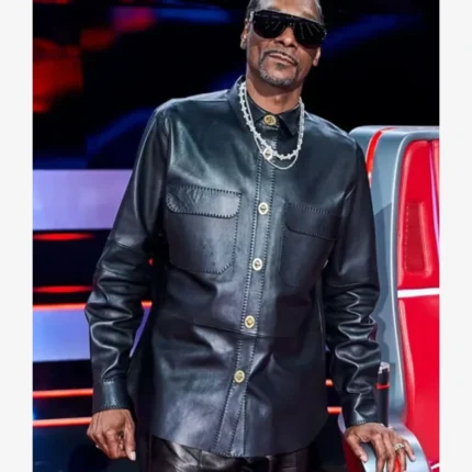 Unisex The Voice S28 Snoop Dogg The Knockouts Black Leather Jacket