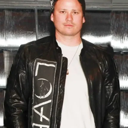 Tom Delonge Angels and Airwaves Black Leather Jacket For Unisex