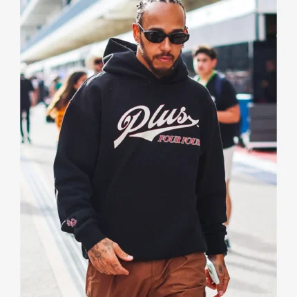 Unisex U.S. F1 Grand Prix 2025 Lewis Hamilton Plus Four Four Black Hoodie