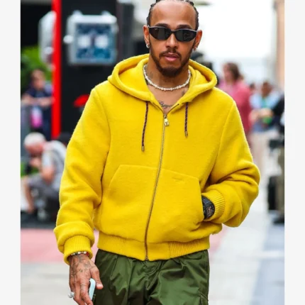 Unisex U.S. F1 Grand Prix 2025 Lewis Hamilton Yellow Zip-Up Hoodie