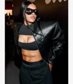 American Singer Teyana Taylor Event 2025 Black Bomber Leather Jacket For Unisex