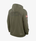 Coach Todd Bowles Tampa Bay Buccaneers Salute to Service 2025 Olive Green Fleece Hoodie For Unisex