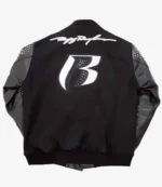 DMX Ruff Ryders Black Letterman Jacket with Leather Sleeves