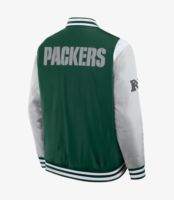 Green Bay Packers Elements Elite Full-Snap Varsity Green Jacket For Unisex