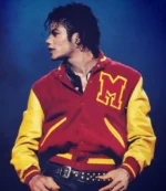 Michael Jackson Thriller Letterman Varsity Jacket with Yellow Leather Sleeves For Unisex