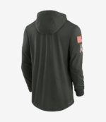 Nike Forest Green Jacksonville Jaguars 2025 Salute to Service Sideline Dri-FIT Lightweight Hooded Pullover T-Shirt For Unisex
