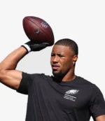 Philadelphia Eagles Saquon Barkley 2025 Black Crucial Catch Sideline T-Shirt For Unisex
