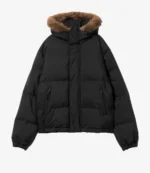 Unisex Weekday Hooded Puffer Jacket With Faux Fur Trim