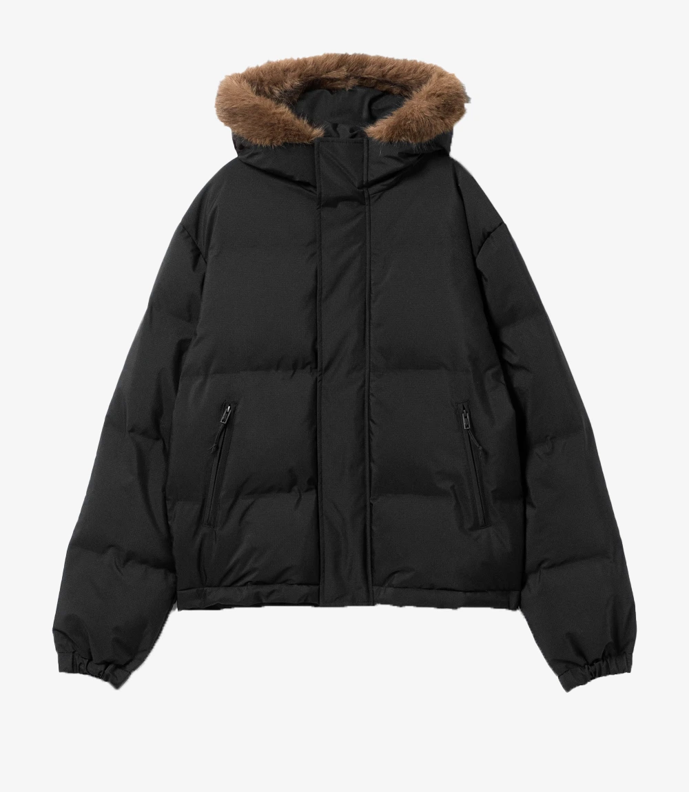 Weekday Hooded Puffer Jacket With Faux Fur Trim Unisex Weekday Hooded Puffer Jacket With Faux Fur Trim