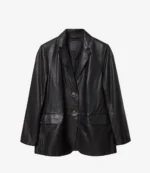 All Saints Arna Leather Blazer For Womens