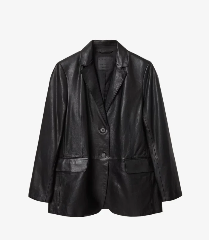All Saints Arna Leather Blazer For Womens
