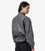 All Saints Sofi Drawstring Leather Bomber Jacket For Womens