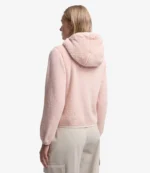 Pink Moncler Padded Zip-Up Hoodie For Womens