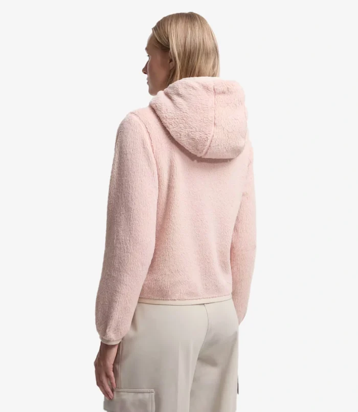 Pink Moncler Padded Zip-Up Hoodie For Womens