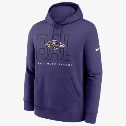 Unisex Baltimore Ravens Nike Purple Busted Play Club Fleece Pullover Hoodie