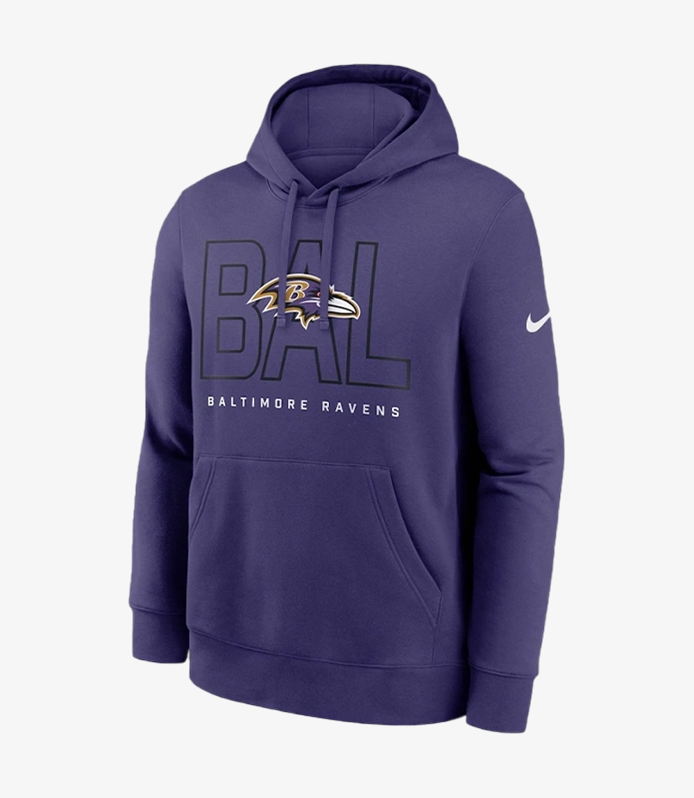 Baltimore Ravens Nike Purple Busted Play Club Fleece Pullover Hoodie Unisex Baltimore Ravens Nike Purple Busted Play Club Fleece Pullover Hoodie