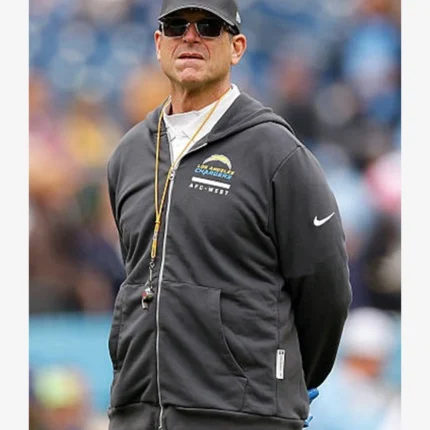 Unisex Los Angeles Chargers Jim Harbaugh 2025 Nike Sideline Zip Up Hoodie