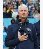 Mike McCoy Tennessee Titans 2025 Nike Navy Sideline Club Fleece Pullover Hoodie