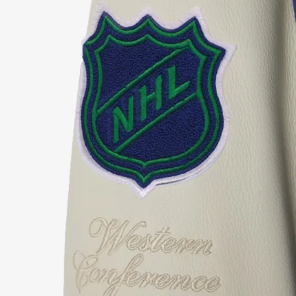 OVO X NHL 2025 Vancouver Canucks Blue Varsity Jacket