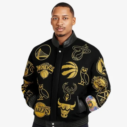 Unisex October’s Very Own NBA Jeff Hamilton Team Icons Jacket Black & Golden