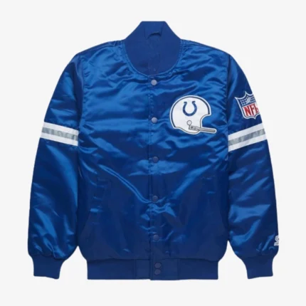 Unisex Starter Indianapolis Colts Royal Blue Satin Bomber Jacket
