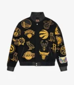 October’s Very Own NBA Jeff Hamilton Team Icons Jacket Black & Golden For Unisex