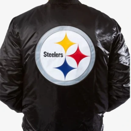 Pittsburgh Steelers Starter Bomber Satin Black Jacket