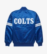 Starter Indianapolis Colts Royal Blue Satin Bomber Jacket