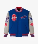 Unisex 2025 Buffalo Bills OVO Wool Varsity Jacket in Blue & Grey