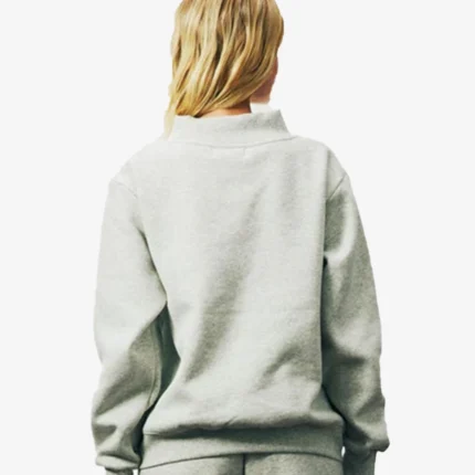 2025 Parke Holiday Varsity Fleece Mockneck Sweatshirt in Grey