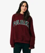 Unisex 2025 Parke Holiday Varsity Mockneck Fleece Sweatshirt in Maroon
