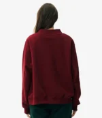 2025 Parke Holiday Varsity Mockneck Fleece Sweatshirt in Maroon