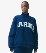 Unisex 2025 Parke Holiday Varsity Turtleneck Blue Fleece Sweatshirt
