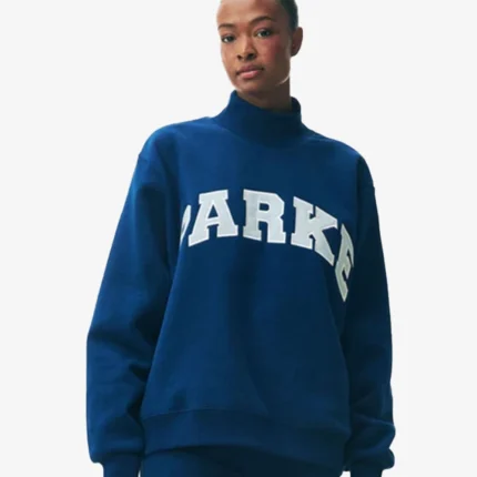 Unisex 2025 Parke Holiday Varsity Turtleneck Blue Fleece Sweatshirt