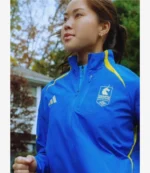 Unisex 2026 Adidas Boston Marathon Celebration Blue Jacket