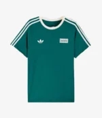 Unisex Adidas x Oasis Drop 2 Tour 3-Stripes Green T-Shirt